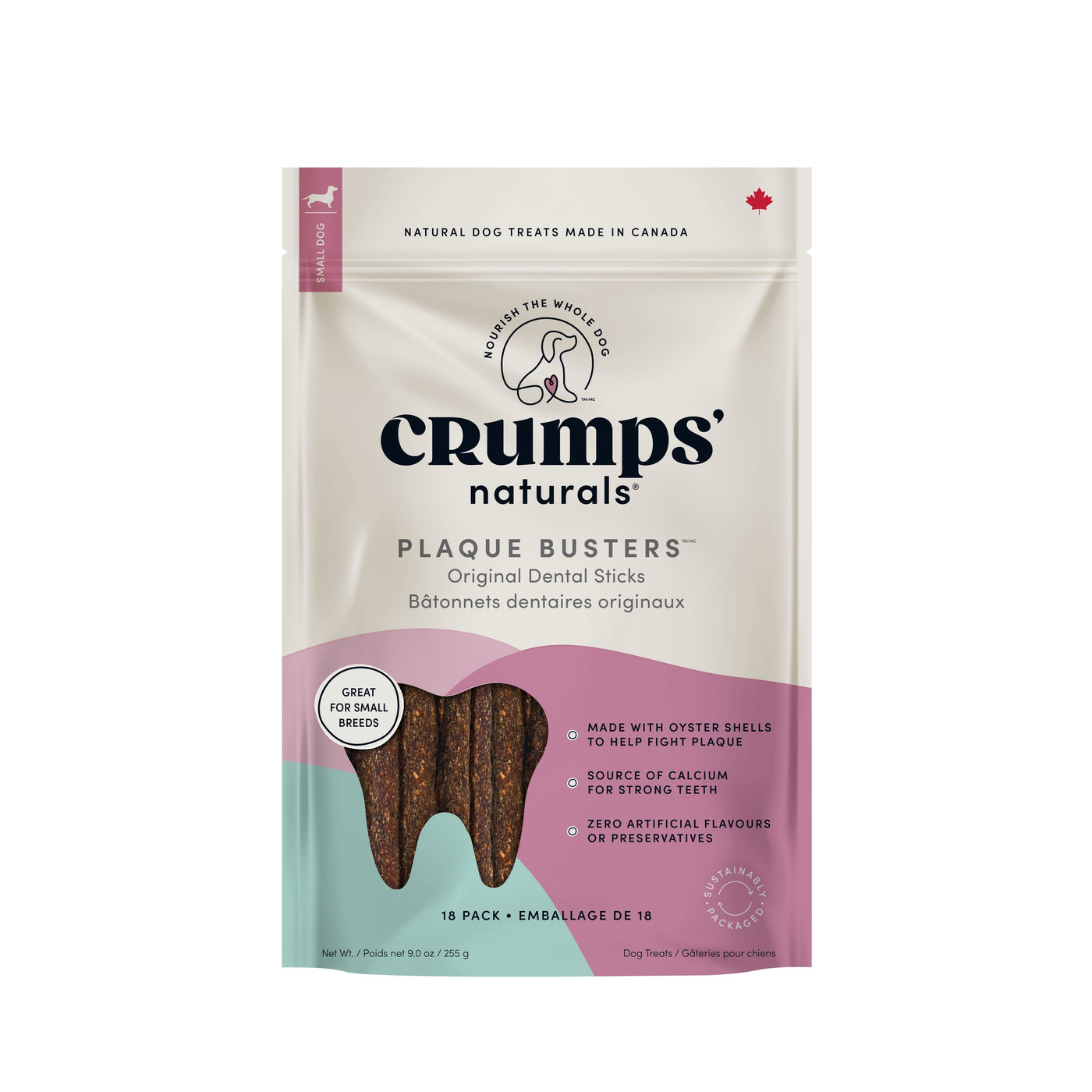 Crumps' Naturals Plaque Busters Original Dental Sticks for Dogs