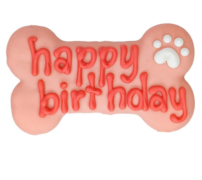 Dog cookies happy birthday pink cookie