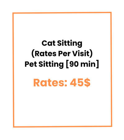 Cat Sitting (Rates Per Visit) Pet Sitting [90 min]