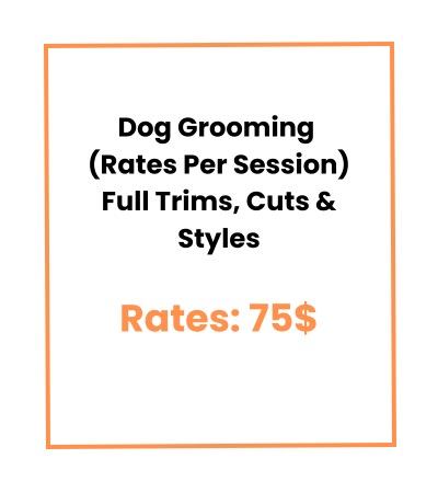 Dog Grooming (Rates Per Session) Full Trims, Cuts & Styles