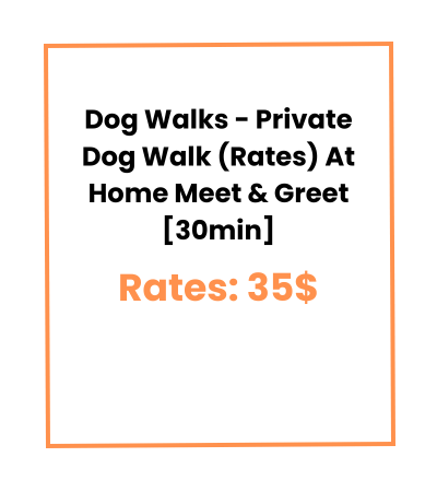 Dog Walks - Private Dog Walk (Rates) At Home Meet & Greet [30min]