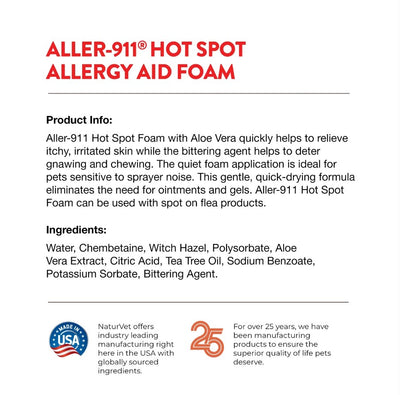 NaturVet Aller-911 Hot Spot Foam (8oz)