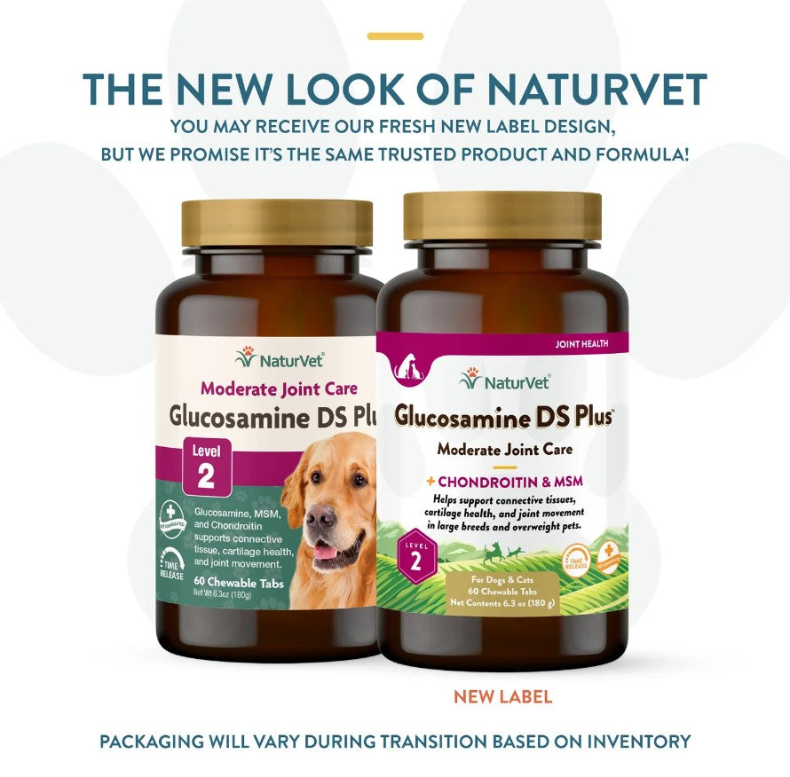 NaturVet Glucosamine DS Plus Chewable Tabs for Dogs and Cats