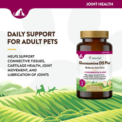 NaturVet Glucosamine DS Plus Comprimés à Croquer pour Chiens et Chats