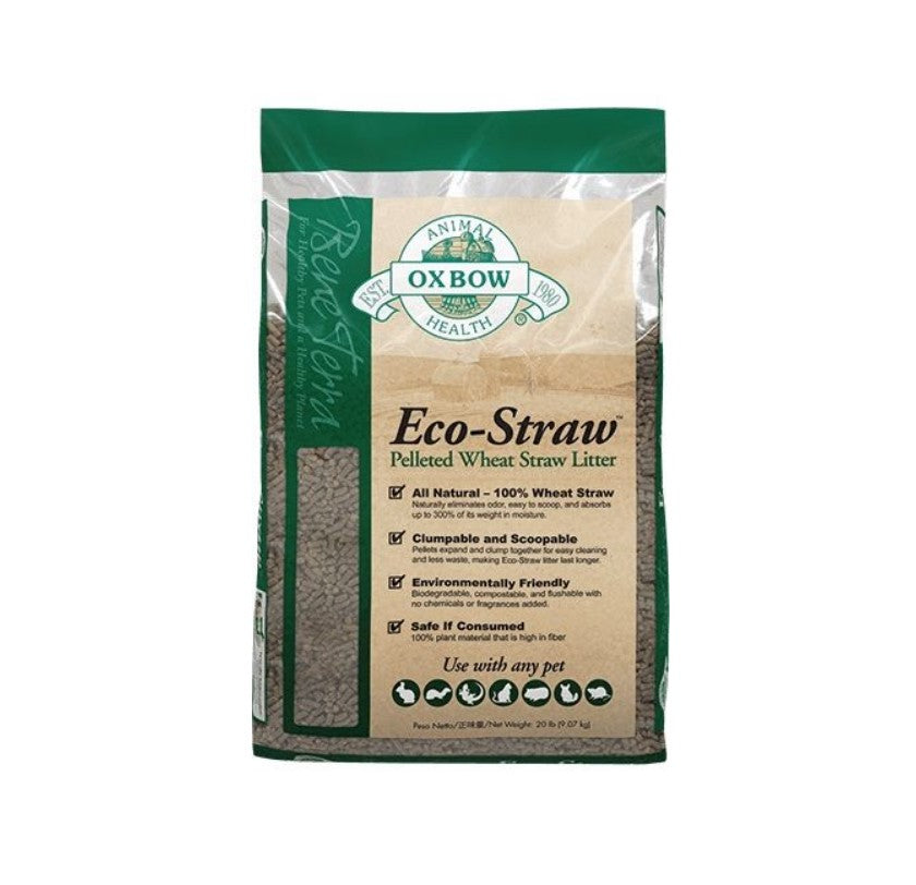 Litière de paille de blé granulée Oxbow Eco-straw (20 lb)