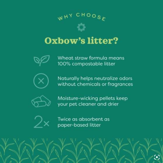 Litière de paille de blé granulée Oxbow Eco-straw (20 lb)