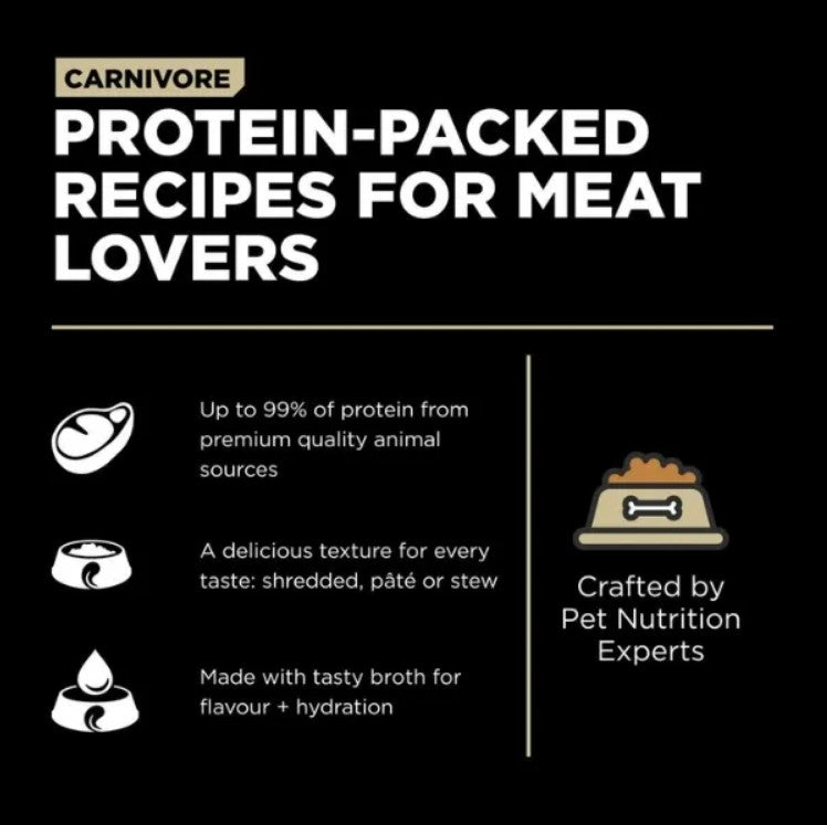 PETCUREAN GO! Carnivore: Grain-Free Shredded Lamb + Wild Boar Recipe for Dogs (12x12.5oz)