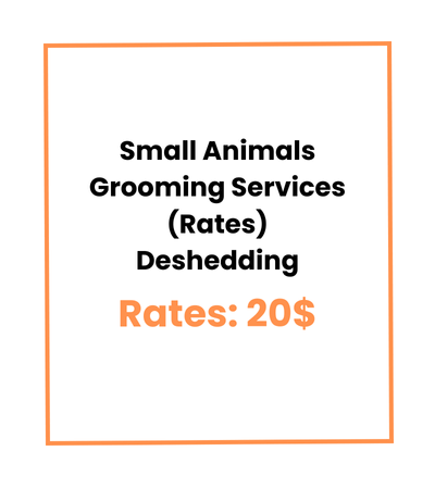 Small Animals Grooming Services (Rates) Deshedding