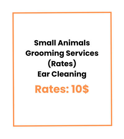 Small Animals Grooming Services (Rates) Ear Cleaning