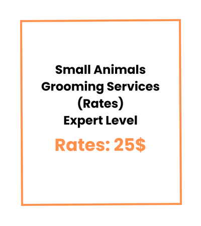 Small Animals Grooming Services (Rates) Expert Level