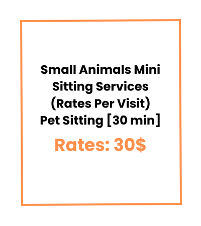 Small Animals Mini Sitting Services (Rates Per Visit) Pet Sitting [30 min]