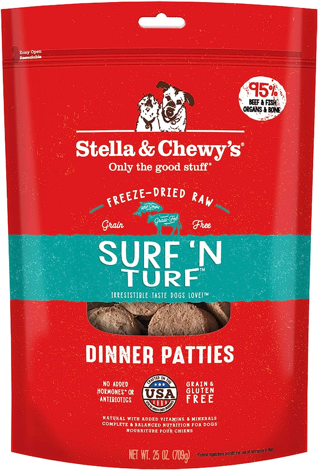 Stella & Chewy's - Galettes lyophilisées Surf & Turf pour chiens