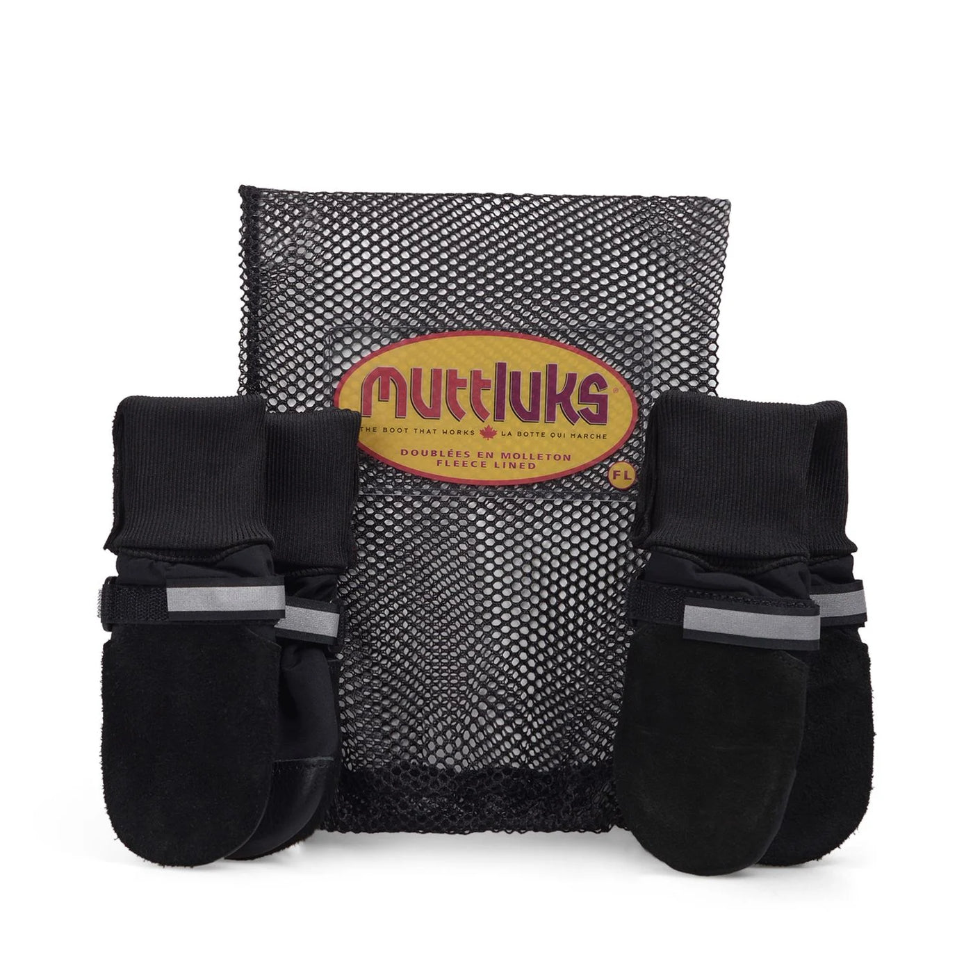 Muttluks : Bottes de luxe doublées en polaire pour chiens (paquet de 4)